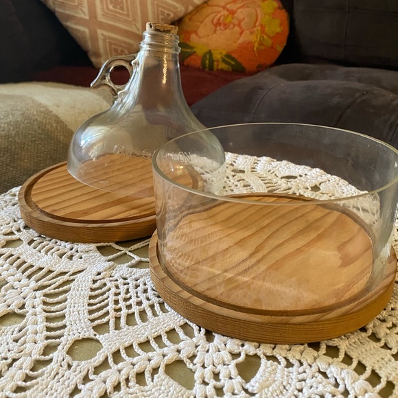 Vintage gallon glass and wood jug. Charcuterie or decorative grain holder - Picture 2 of 4